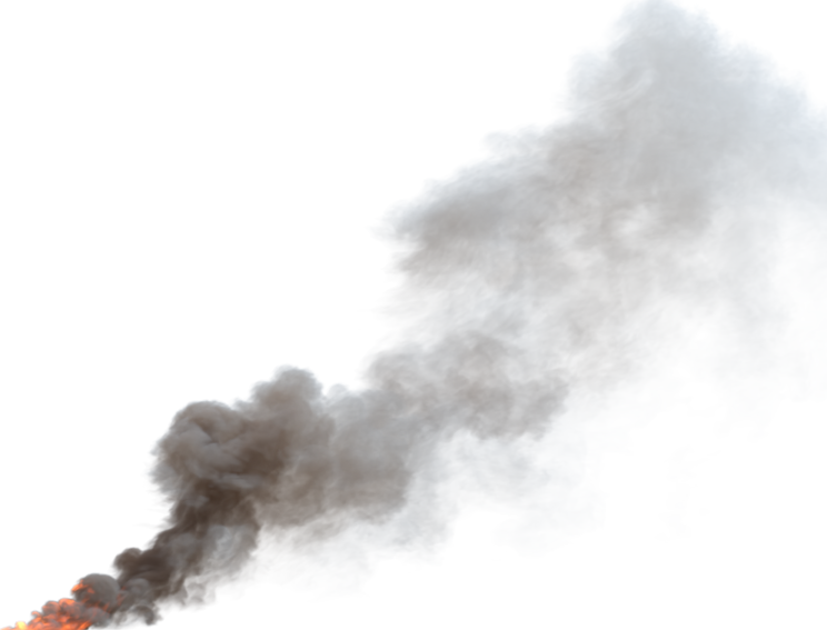 (4K) Smoke Plume Front Right Fire On 11 Big  Effect