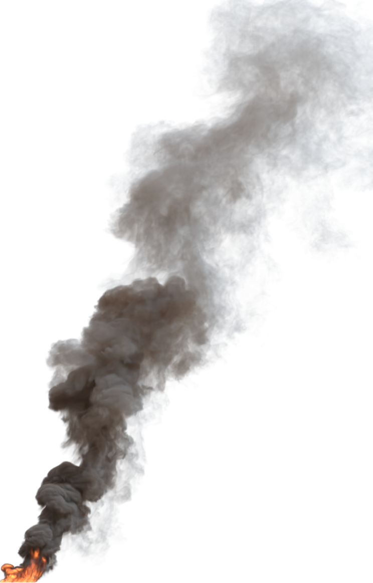 (4K) Smoke Plume Front Right Fire On 15 Big  Effect