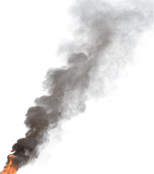 (4K) Smoke Plume Front Right Fire On 16 Big  Effect