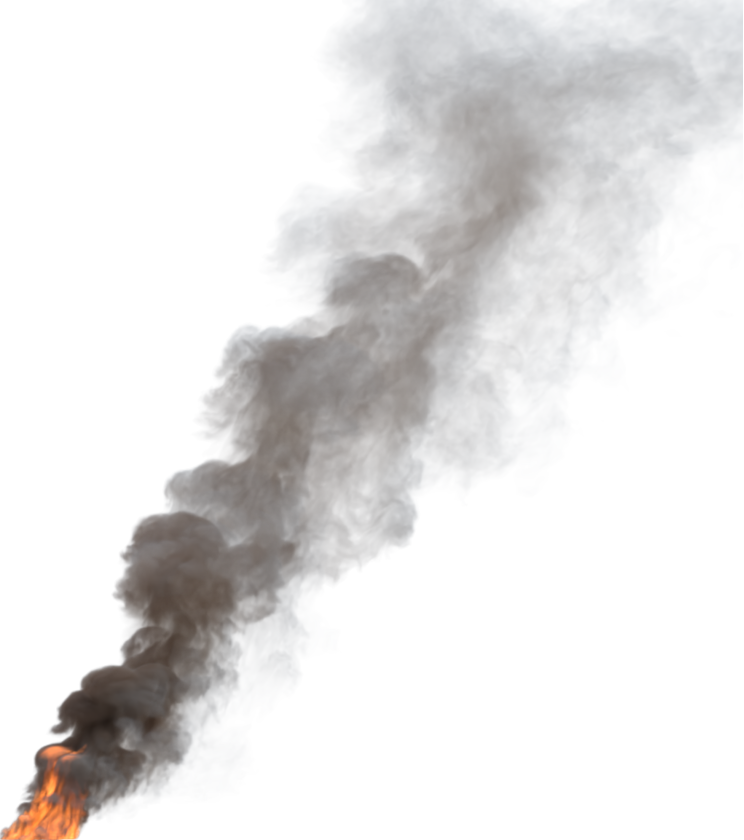 (4K) Smoke Plume Front Right Fire On 16 Big  Effect