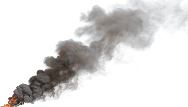 (4K) Smoke Plume Front Right Fire On 17 Medium  Effect