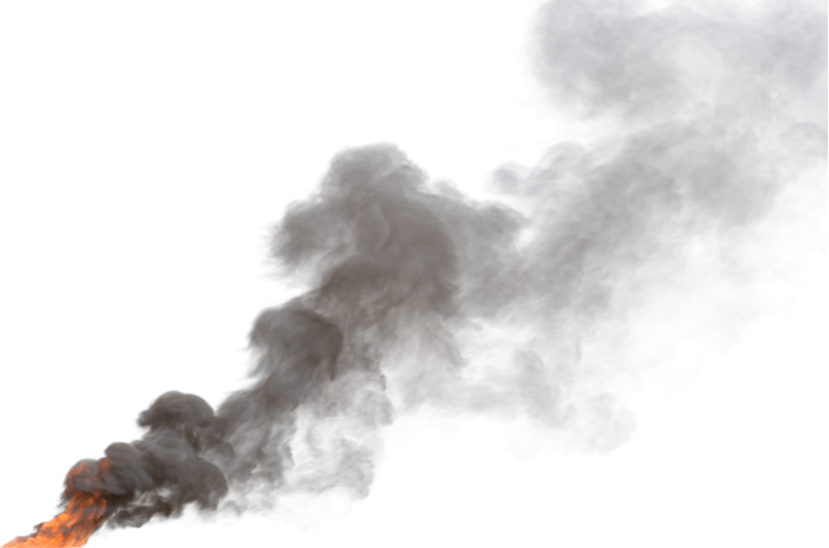 (4K) Smoke Plume Front Right Fire On 18 Medium  Effect