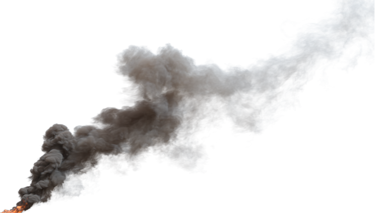 (4K) Smoke Plume Front Right Fire On 19 Big  Effect