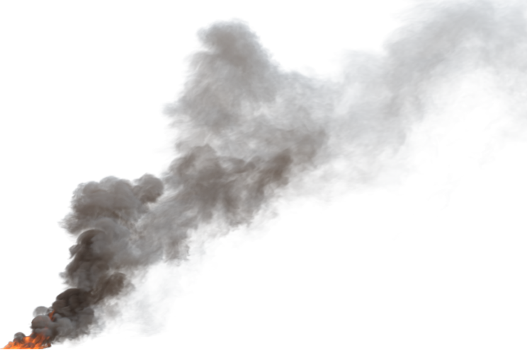 (4K) Smoke Plume Front Right Fire On 20 Big  Effect