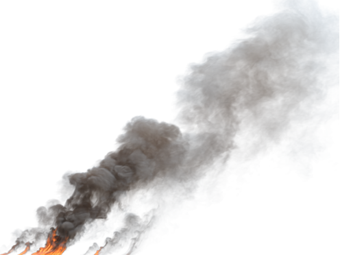 (4K) Smoke Plume Front Right Fire On 23 Big  Effect
