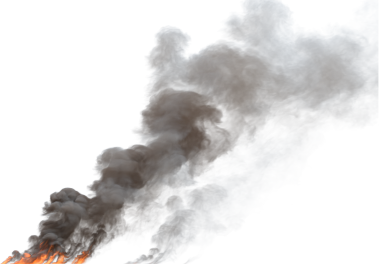 (4K) Smoke Plume Front Right Fire On 24 Big  Effect
