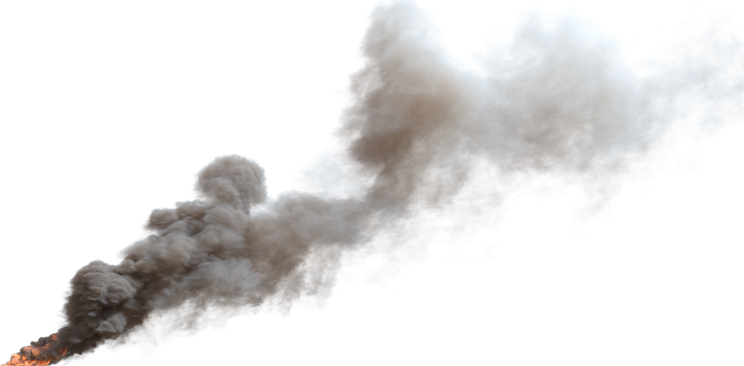 (4K) Smoke Plume Front Right Fire On 2 Big  Effect