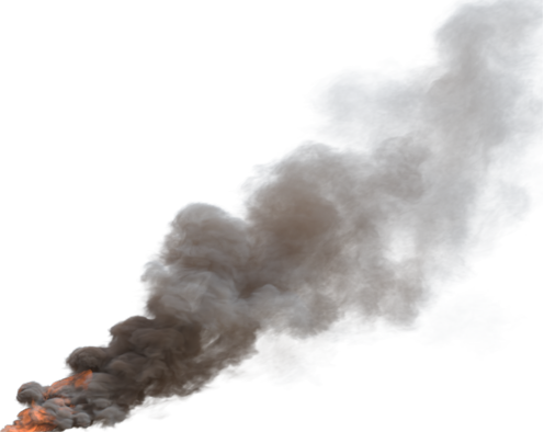 (4K) Smoke Plume Front Right Fire On 4 Small  Effect