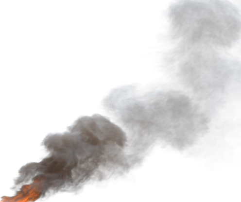 (4K) Smoke Plume Front Right Fire On 6 Small  Effect