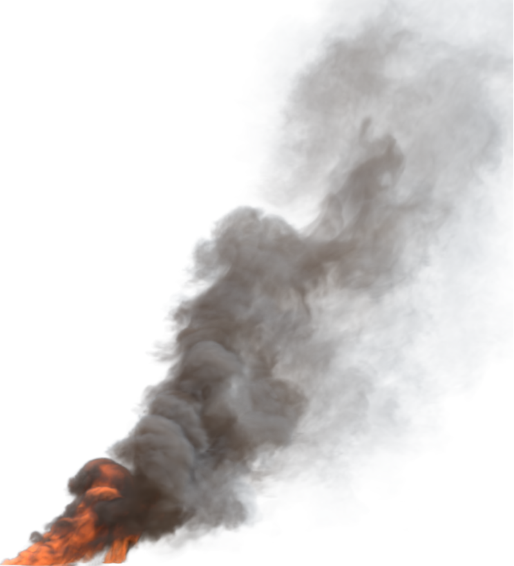 (4K) Smoke Plume Front Right Fire On 9 Medium  Effect