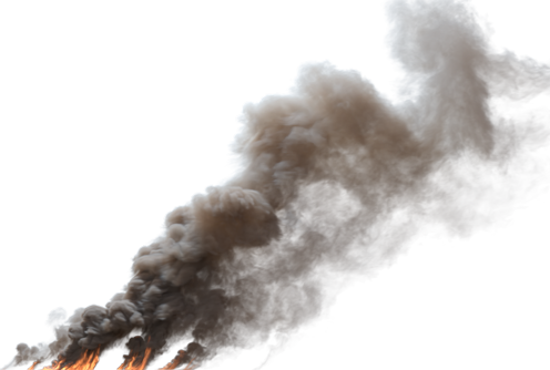 (4K) Smoke Plume Midday Fire On 21 Big  Effect