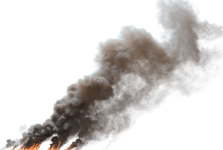 (4K) Smoke Plume Midday Fire On 21 Big  Effect
