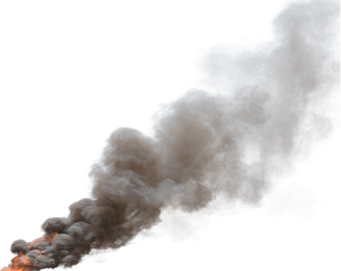 (4K) Smoke Plume Midday Fire On 4 Small  Effect