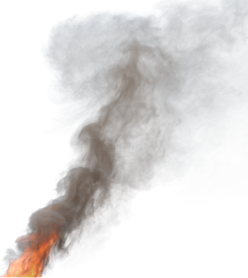 (4K) Smoke Plume Midday Fire On 5 Small  Effect