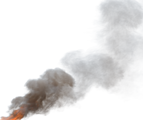 (4K) Smoke Plume Midday Fire On 6 Small  Effect