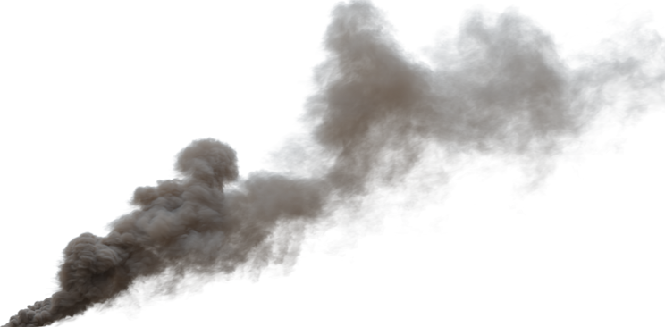 (4K) Smoke Plume Overcast Fire Off 2 Big  Effect