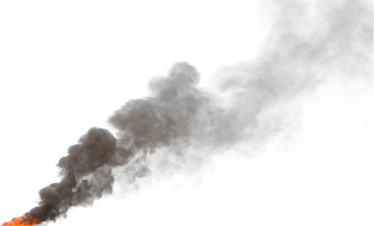 (4K) Smoke Plume Overcast Fire On 12 Medium  Effect