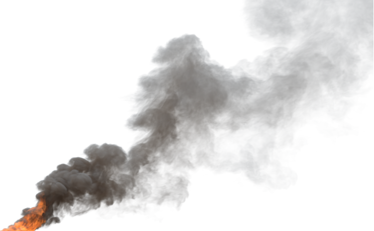 (4K) Smoke Plume Overcast Fire On 18 Medium  Effect