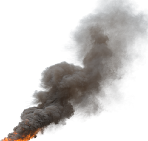 (4K) Smoke Plume Overcast Fire On 1 Medium  Effect