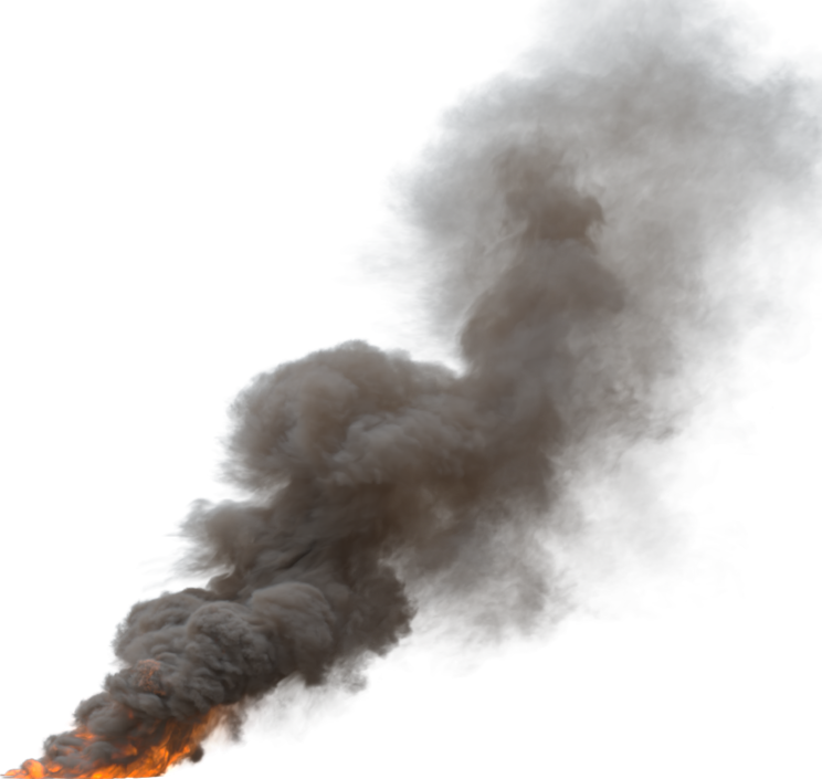 (4K) Smoke Plume Overcast Fire On 1 Medium  Effect
