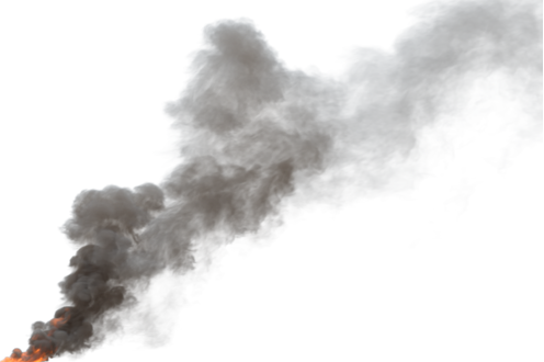 (4K) Smoke Plume Overcast Fire On 20 Big  Effect