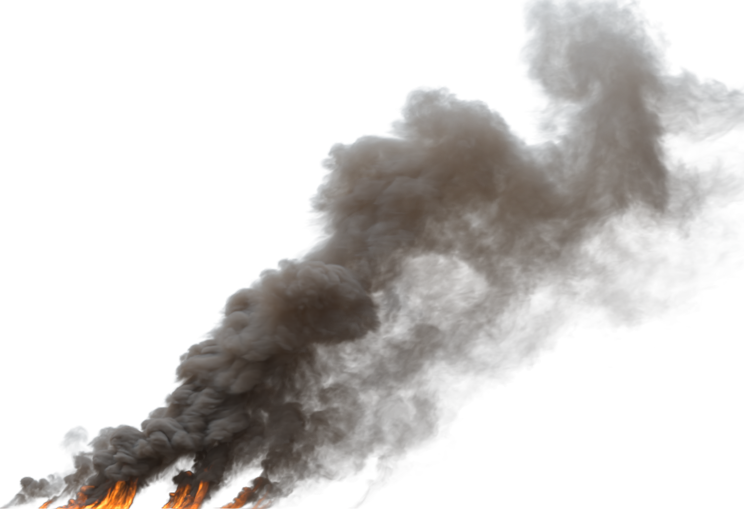 (4K) Smoke Plume Overcast Fire On 21 Big  Effect