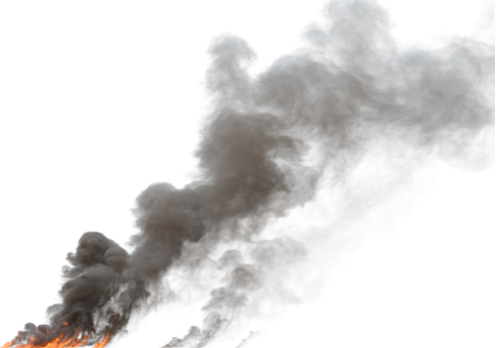 (4K) Smoke Plume Overcast Fire On 24 Big  Effect