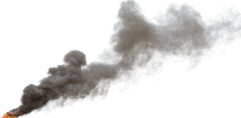 (4K) Smoke Plume Overcast Fire On 2 Big  Effect
