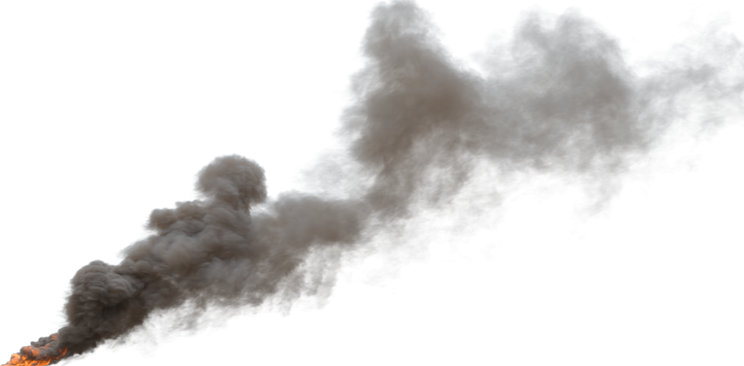 (4K) Smoke Plume Overcast Fire On 2 Big  Effect