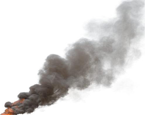 (4K) Smoke Plume Overcast Fire On 4 Small  Effect