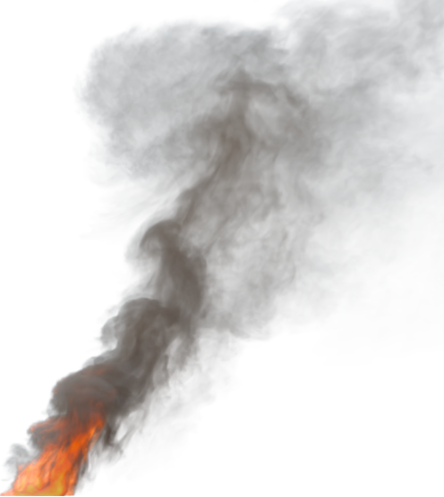 (4K) Smoke Plume Overcast Fire On 5 Small  Effect