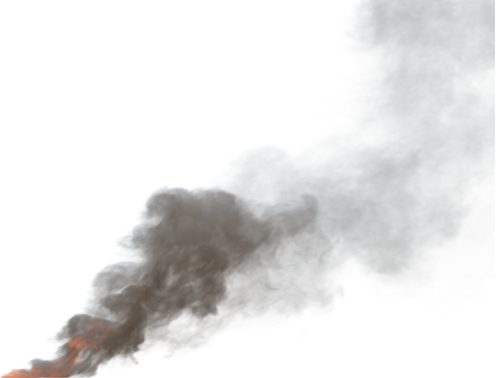 (4K) Smoke Plume Overcast Fire On 6 Small  Effect