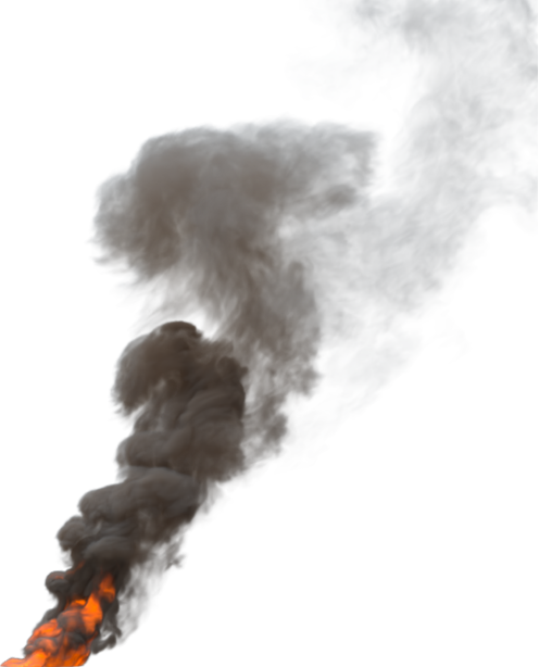 (4K) Smoke Plume Overcast Fire On 7 Small  Effect