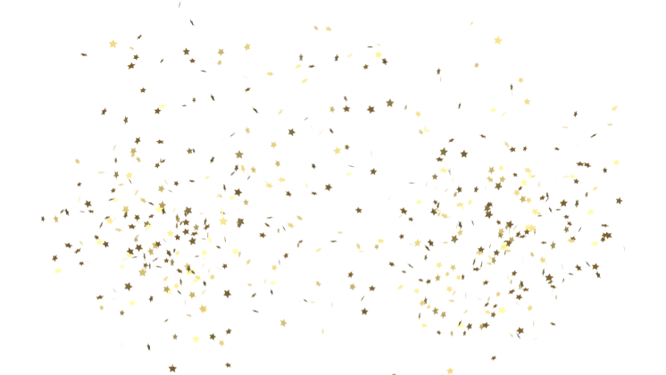 HD VFX of  Confetti Burst Gold Stars 