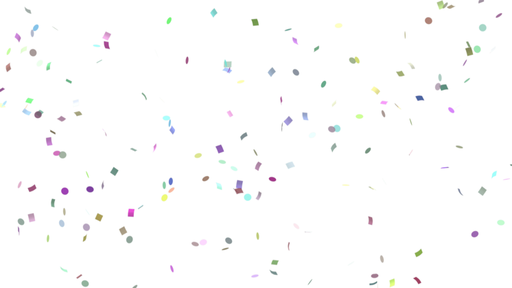HD VFX of  Confetti Falling Multiple Color Shapes 
