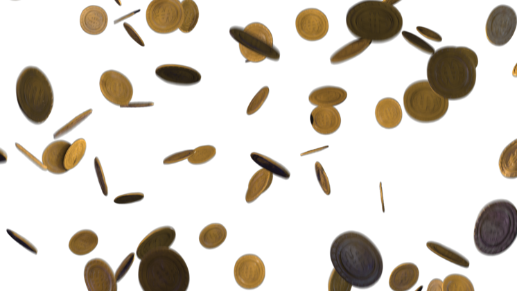 HD VFX of  Falling Coins 
