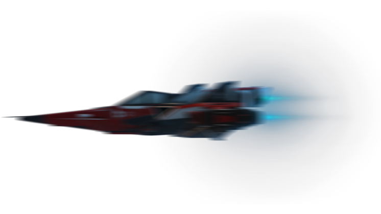 HD VFX of  Fighter Spaceship Flyby  Red