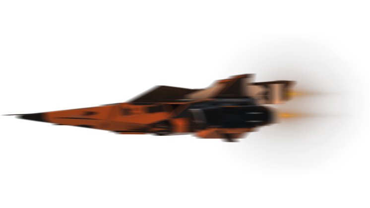 HD VFX of  Fighter Spaceship Flyby  Orange