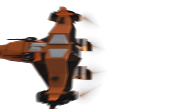 HD VFX of  Fighter Spaceship Flyby Spin  Orange