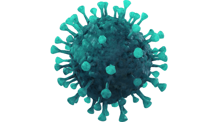 HD VFX of  Looping Floating Coronavirus Blue