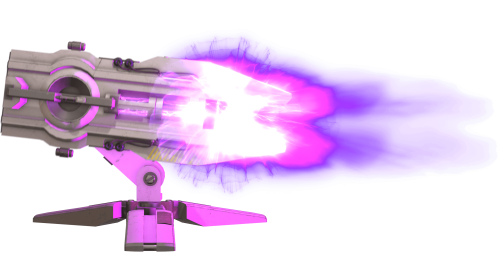(4K) Futuristic Turret 3 Firing 360 Purple Effect