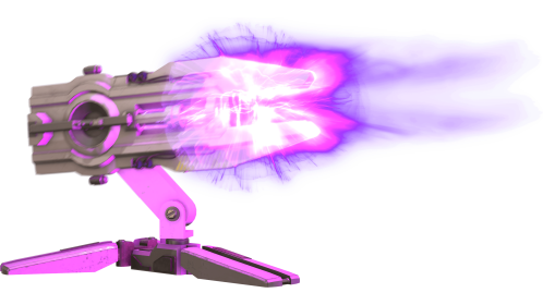 (4K) Futuristic Turret 3 Firing Angle Purple Effect