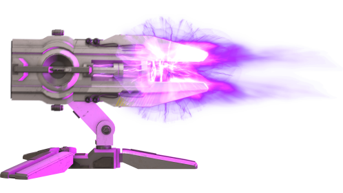 (4K) Futuristic Turret 3 Firing Side Purple Effect