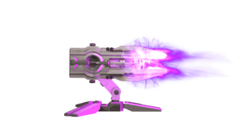 (4K) Futuristic Turret 3 Fireing Side Purple Effect