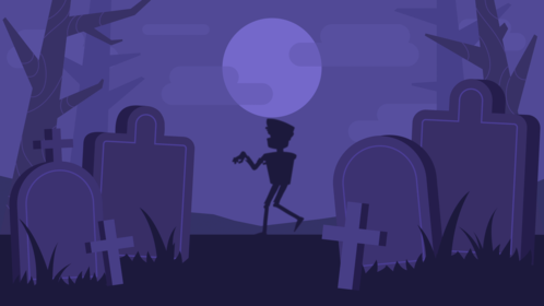 (4K) Halloween Graveyard Background Effect