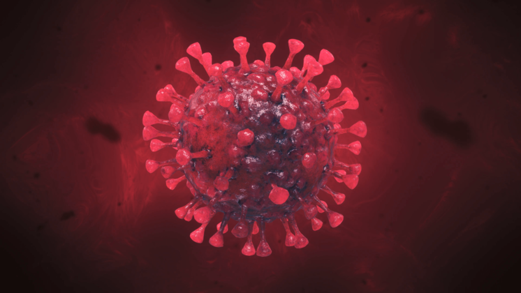 HD VFX of  Looping Coronavirus Background Red