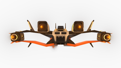 (4K) Looping Fighter Spaceship Back Loop Shooting Orange Effect