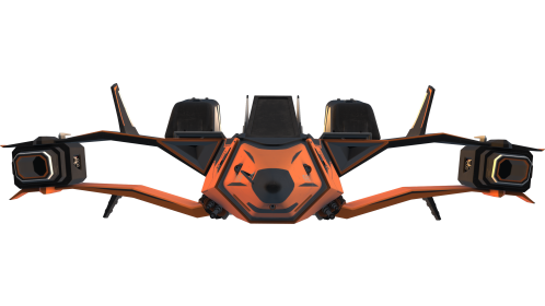 (4K) Looping Fighter Spaceship Front Loop Orange Effect