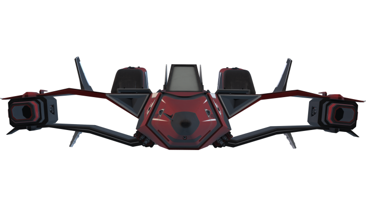 HD VFX of  Looping Fighter Spaceship Front Loop Red