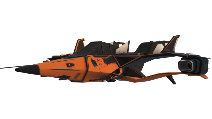 HD VFX of  Looping Fighter Spaceship Quarter Loop Orange